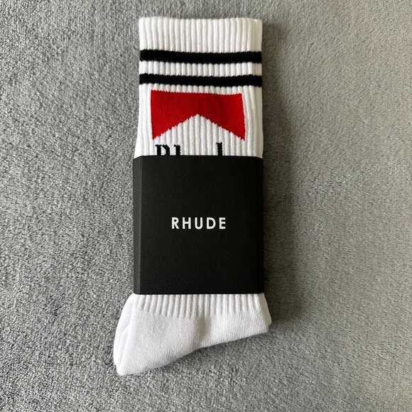 Rhude Other - RHUDE red + black + white Vintage Cigarette box logo socks towel bottom